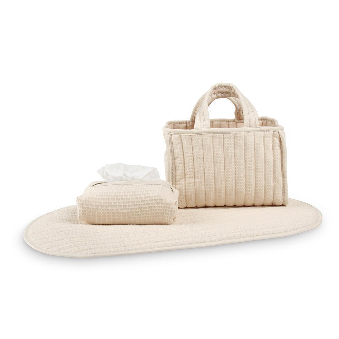 CuddleCo Changing Set - Cashmere Waffle-Nappy Laundry + Storage-Cashmere Waffle- | Natural Baby Shower