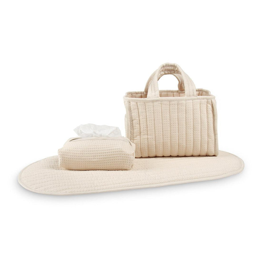 CuddleCo Changing Set - Cashmere Waffle-Nappy Laundry + Storage-Cashmere Waffle- | Natural Baby Shower