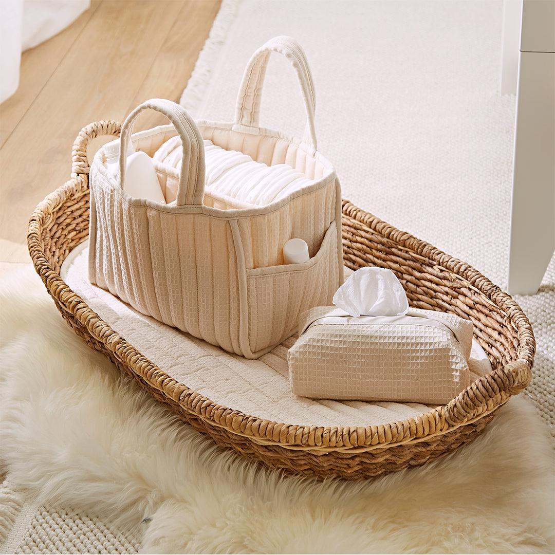CuddleCo Changing Set - Cashmere Waffle-Nappy Laundry + Storage-Cashmere Waffle- | Natural Baby Shower