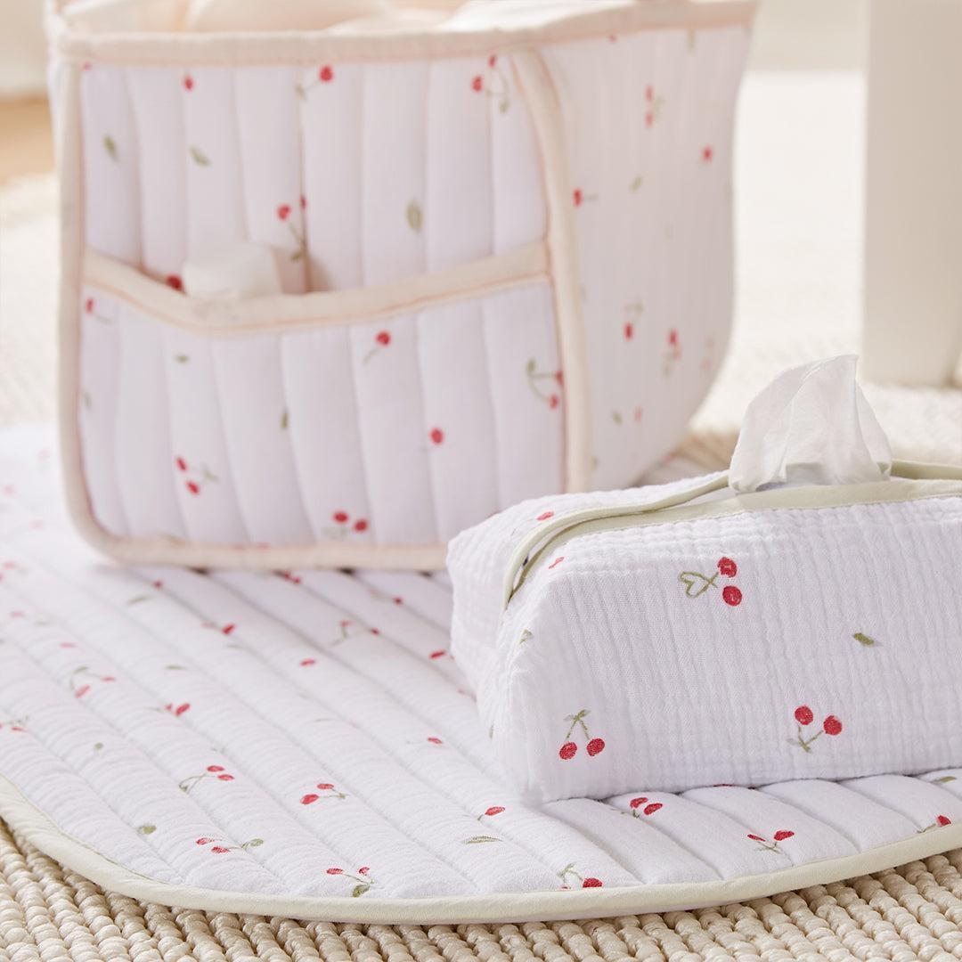 CuddleCo Changing Set - Ditsy Cherry-Nappy Laundry + Storage-Ditsy Cherry- | Natural Baby Shower