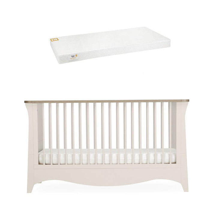 CuddleCo Clara Cot Bed - Cashmere-Cot Beds-Cashmere-Pure Gold Anti Allergy Coir Pocket Sprung Cot Bed Mattress | Natural Baby Shower
