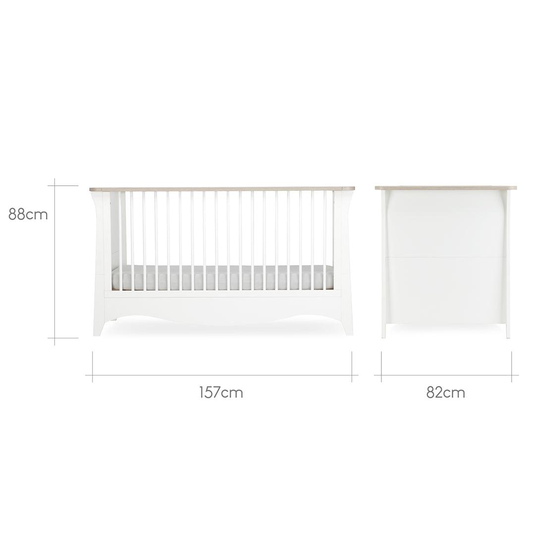 CuddleCo Clara Cot Bed - White/Ash-Cot Beds- | Natural Baby Shower