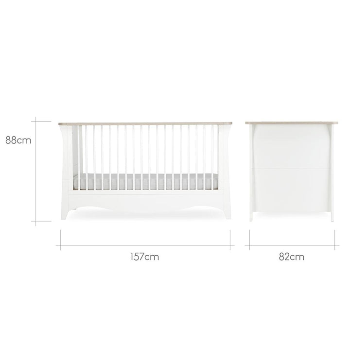CuddleCo Clara Cot Bed - White/Ash-Cot Beds- | Natural Baby Shower