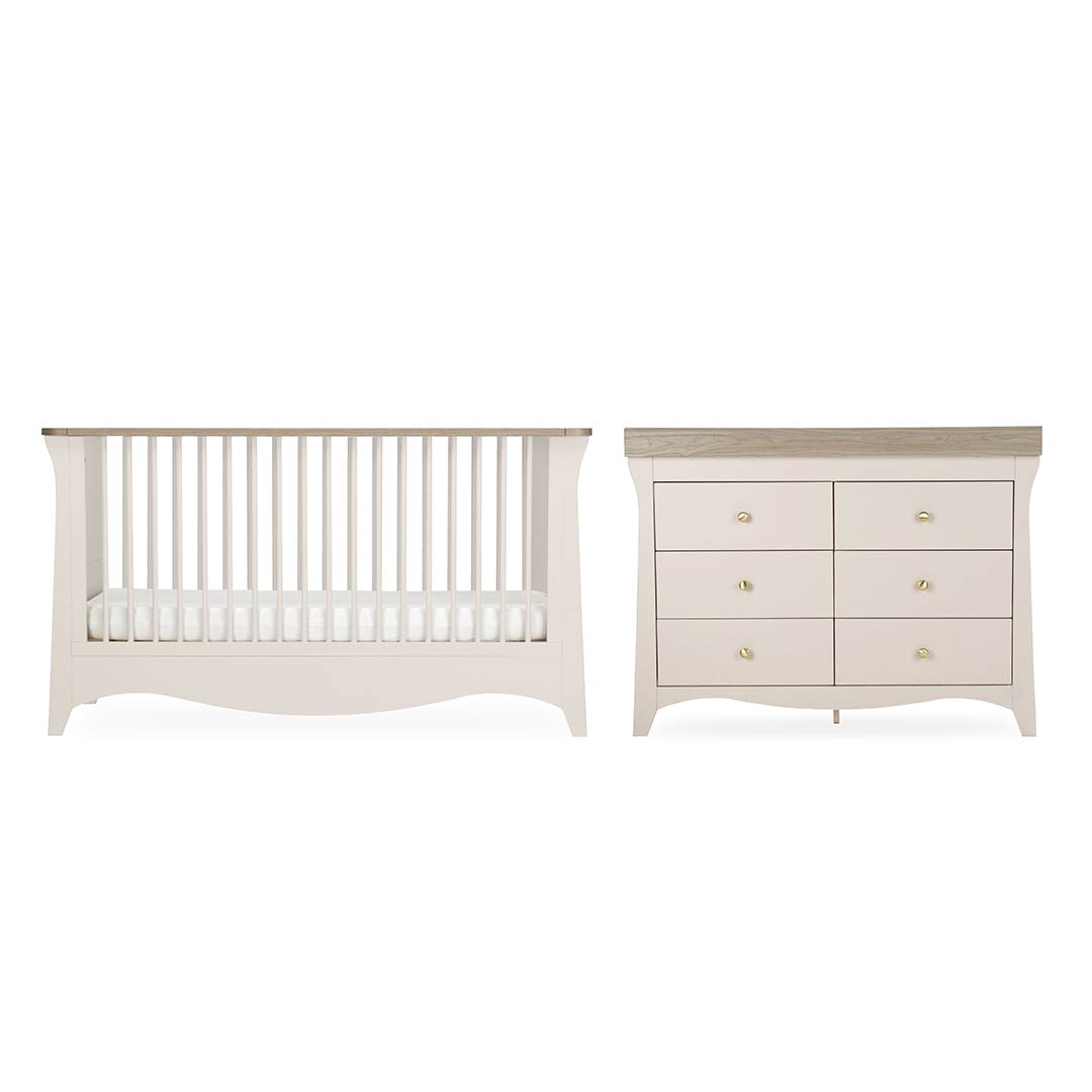 CuddleCo Clara Luxe 2pc Set - Cashmere/Ash-Nursery Sets-Cashmere/Ash- | Natural Baby Shower