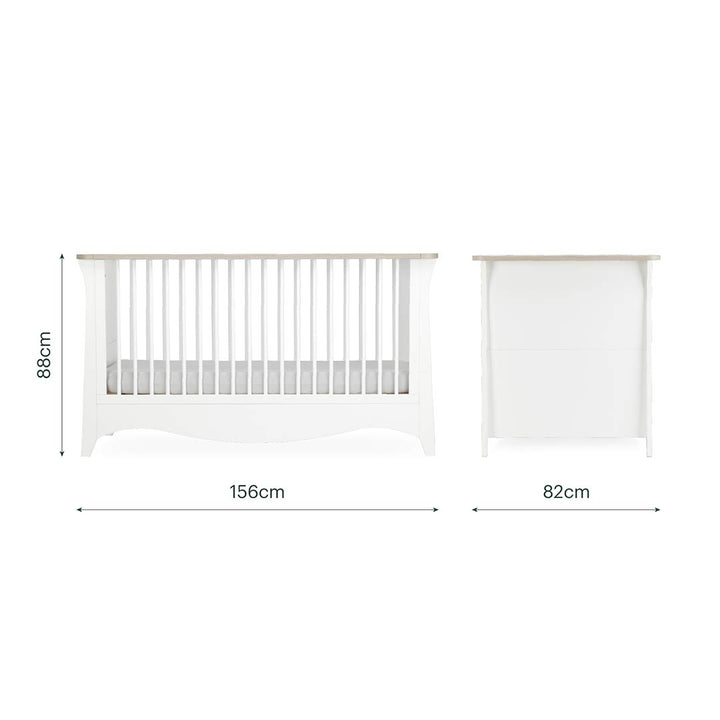CuddleCo Clara Luxe 2pc Set - White/Ash-Nursery Sets-White/Ash- | Natural Baby Shower