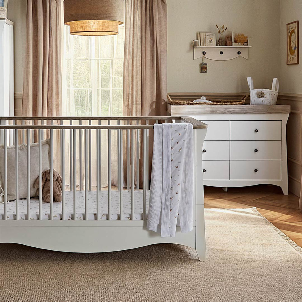 CuddleCo Clara Luxe 2pc Set - White/Ash-Nursery Sets-White/Ash- | Natural Baby Shower