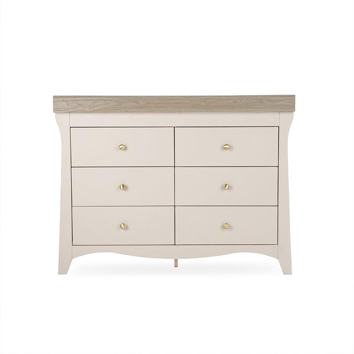 CuddleCo Clara Wide 6 Draw Dresser Changer - Cashmere/Ash-Changing Units-Cashmere/Ash- | Natural Baby Shower