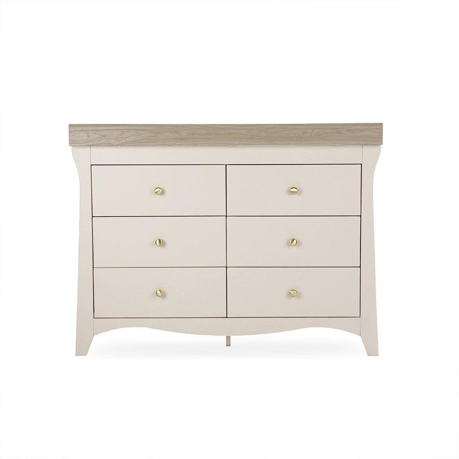 CuddleCo Clara Wide 6 Draw Dresser Changer - Cashmere/Ash-Changing Units-Cashmere/Ash- | Natural Baby Shower