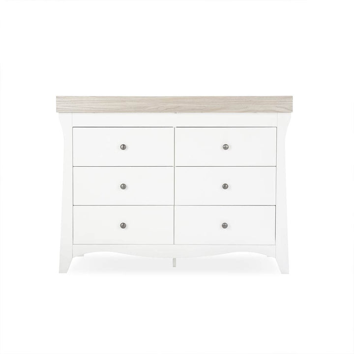 CuddleCo Clara Wide 6 Draw Dresser Changer - White/Ash-Changing Units-White/Ash- | Natural Baby Shower