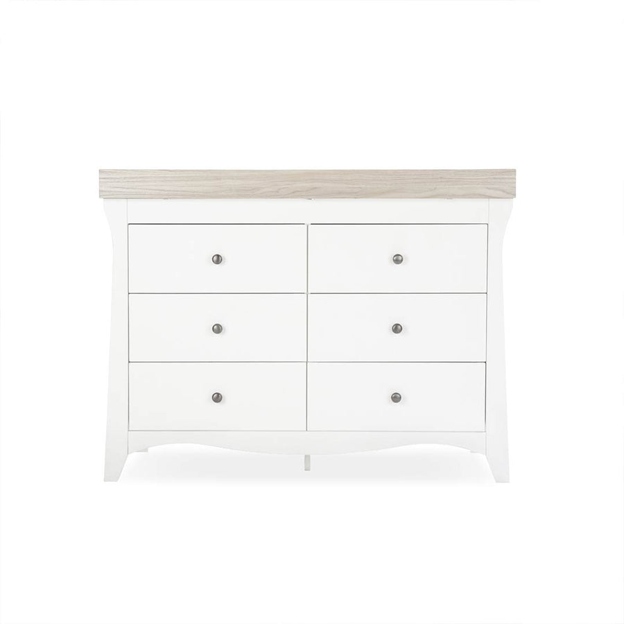 CuddleCo Clara Wide 6 Draw Dresser Changer - White/Ash-Changing Units-White/Ash- | Natural Baby Shower
