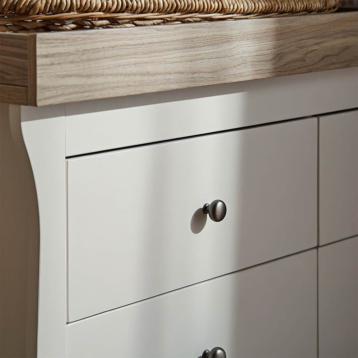 CuddleCo Clara Wide 6 Draw Dresser Changer - White/Ash-Changing Units-White/Ash- | Natural Baby Shower