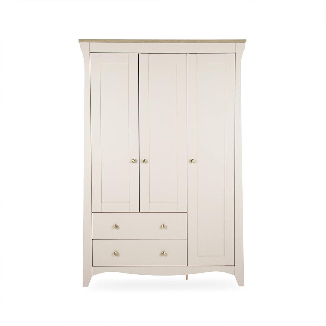CuddleCo Clara Triple Wardrobe 2 Draw - Cashmere/Ash-Wardrobes-Cashmere/Ash- | Natural Baby Shower