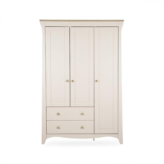 CuddleCo Clara Triple Wardrobe 2 Draw - Cashmere/Ash-Wardrobes-Cashmere/Ash- | Natural Baby Shower