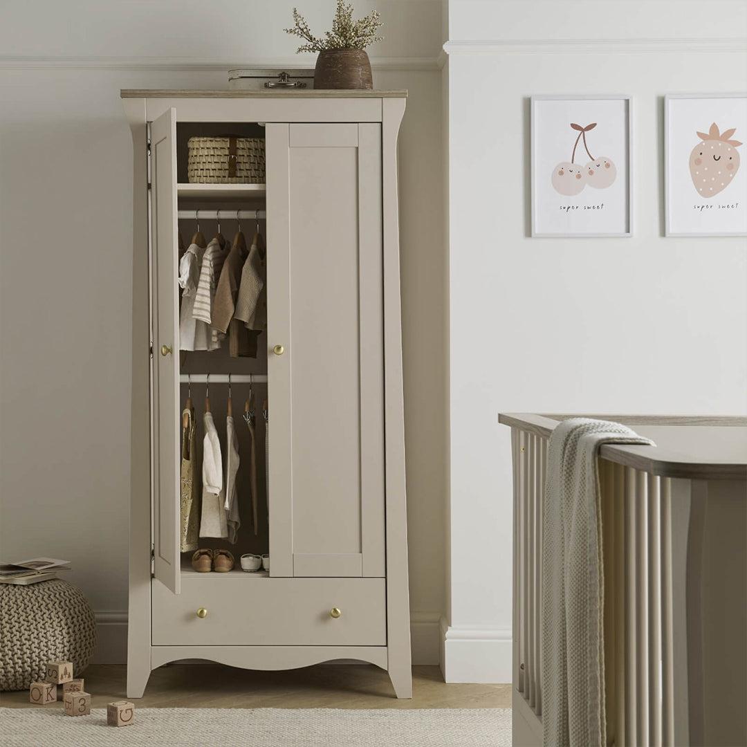 CuddleCo Clara 2-Door Double Wardrobe - Cashmere-Wardrobes-Cashmere- | Natural Baby Shower