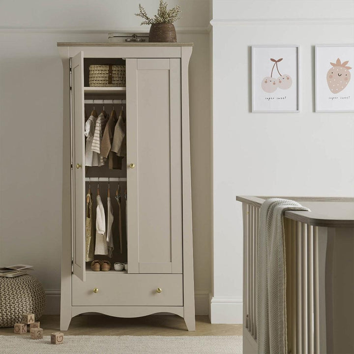 CuddleCo Clara 2-Door Double Wardrobe - Cashmere-Wardrobes-Cashmere- | Natural Baby Shower