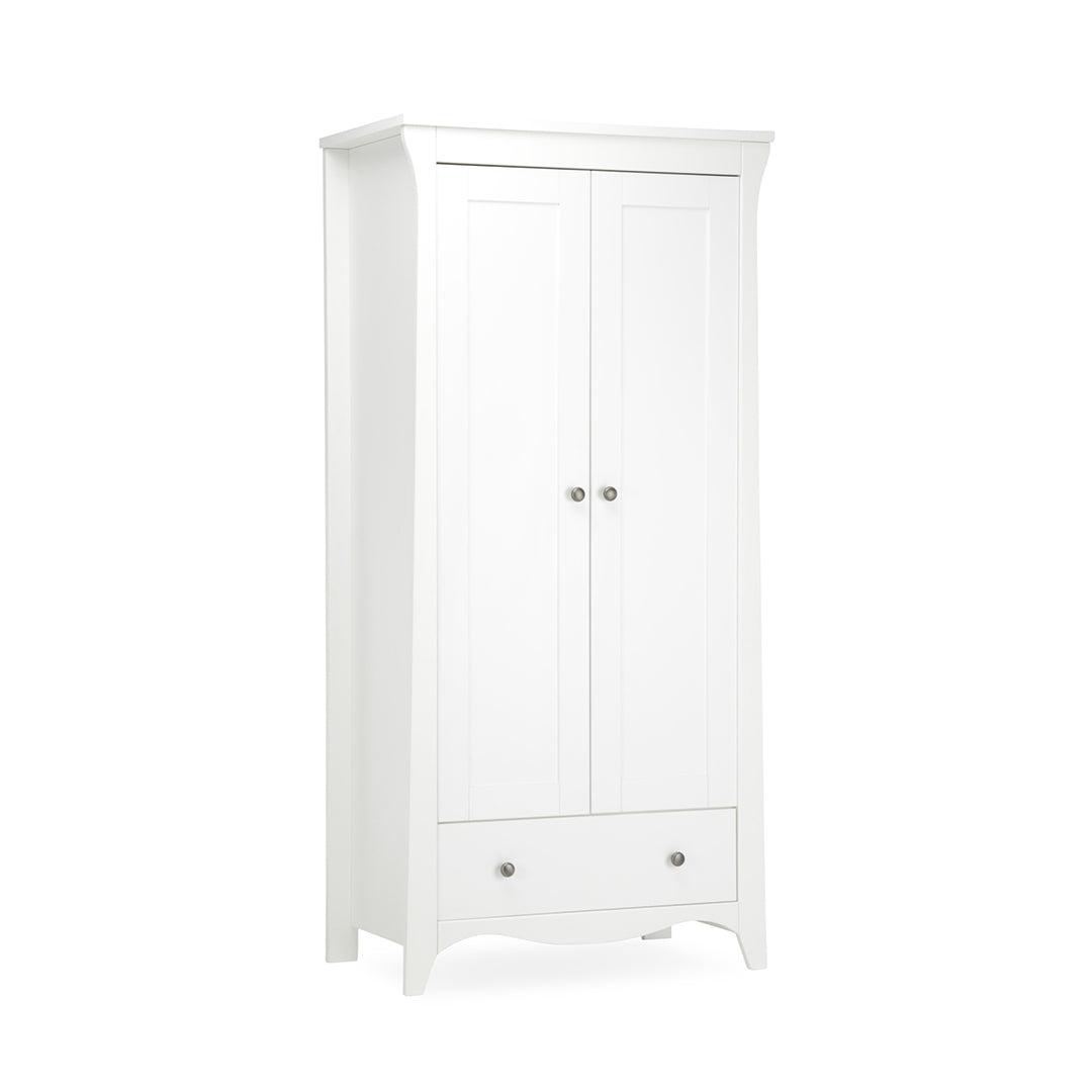 CuddleCo Clara 3 Piece Set 3-Drawer Dresser Cot Bed + Wardrobe - White-Nursery Sets- | Natural Baby Shower