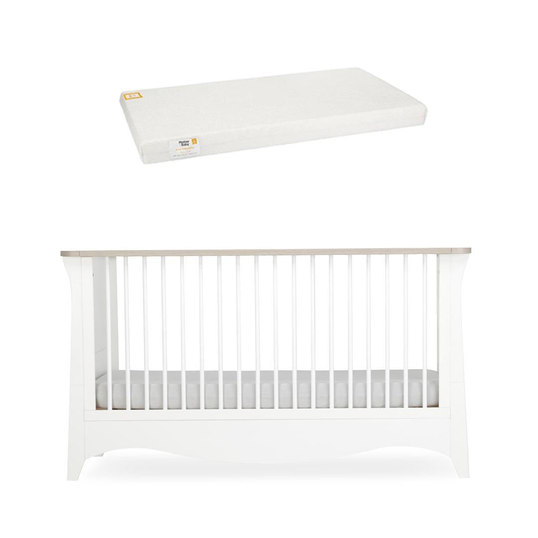 CuddleCo Clara Cot Bed - White/Ash-Cot Beds-White/Ash-First Gold Anti Allergy Foam Cot Bed Mattress | Natural Baby Shower