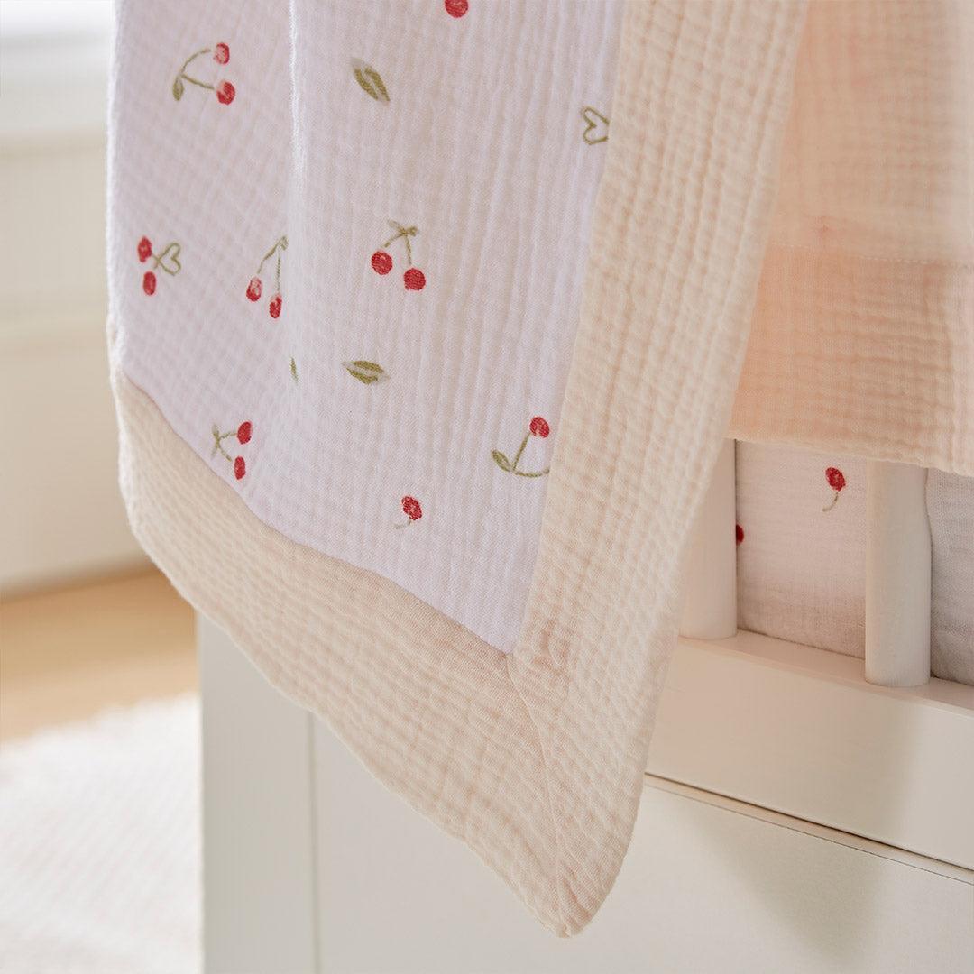 CuddleCo Comforter Blanket - Ditsy Cherry-Blankets-Ditsy Cherry- | Natural Baby Shower