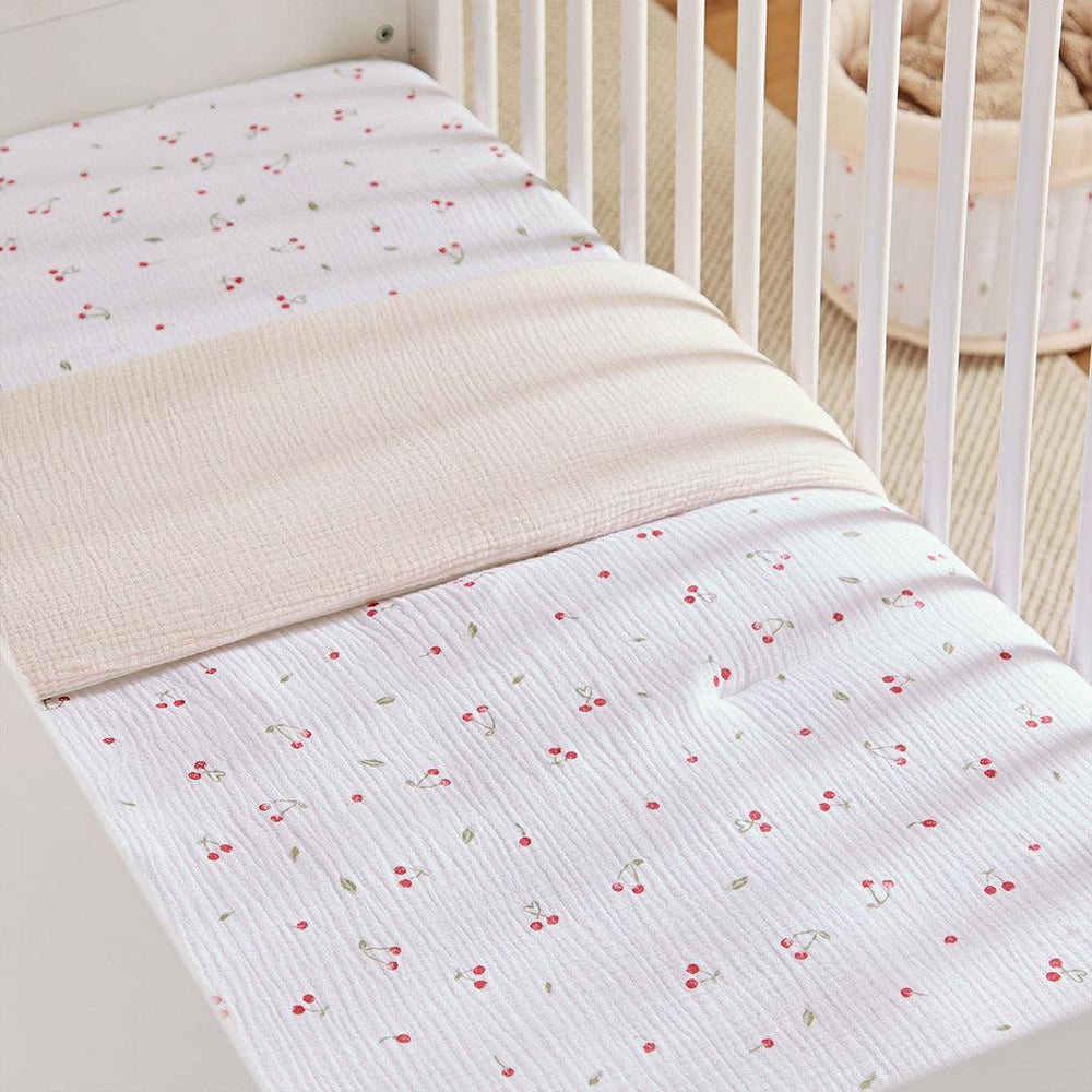 CuddleCo Cot Bed Quilt - Ditsy Cherry-Bedding Sets-Ditsy Cherry-Cot Bed | Natural Baby Shower