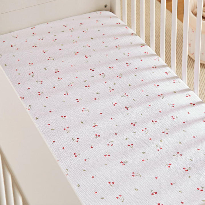 CuddleCo Cot Bed Sheets 2pk - Ditsy Cherry-Sheets-Ditsy Cherry-Cot Bed | Natural Baby Shower