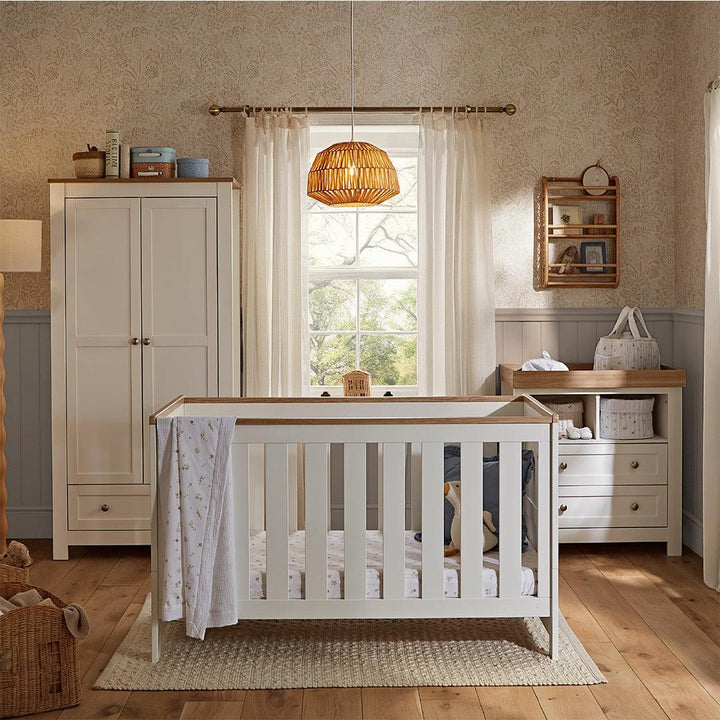 CuddleCo Burford 3pc Set - White/Oak-Nursery Sets-White/Oak- | Natural Baby Shower