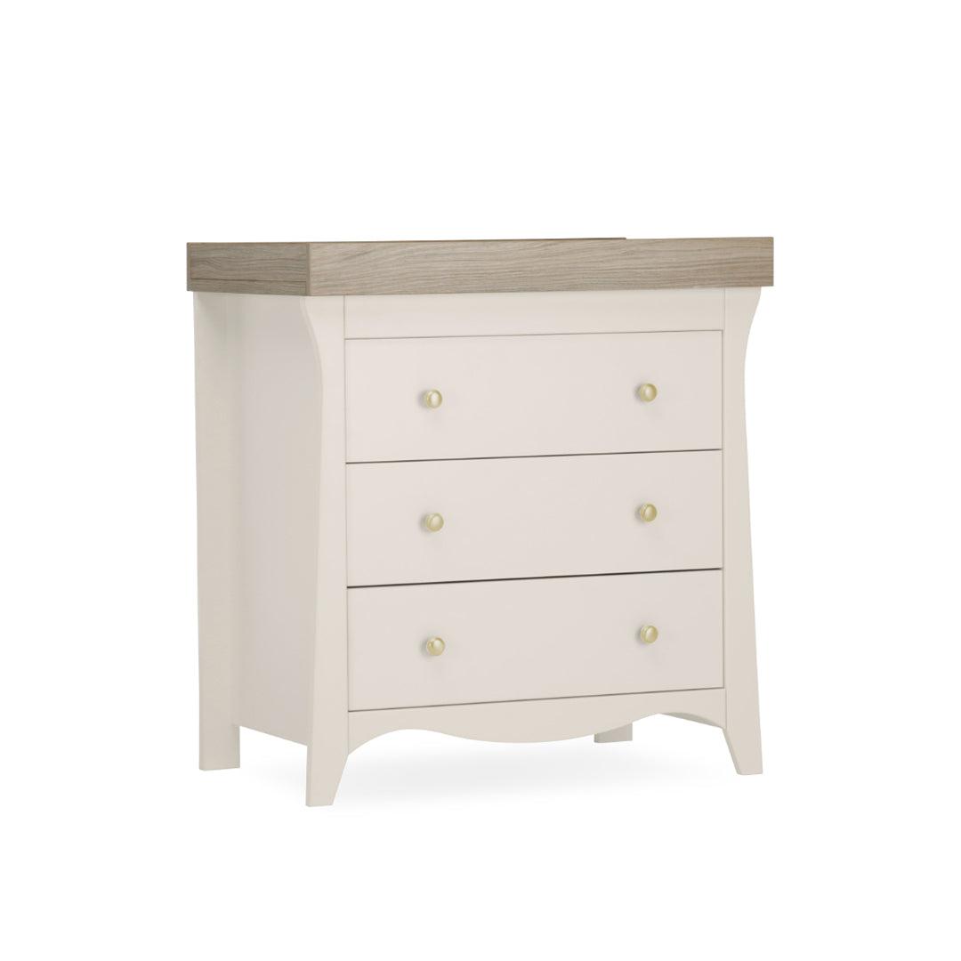 CuddleCo Clara 2 Piece Set 3-Drawer Dresser + Cot Bed - Cashmere-Nursery Sets- | Natural Baby Shower