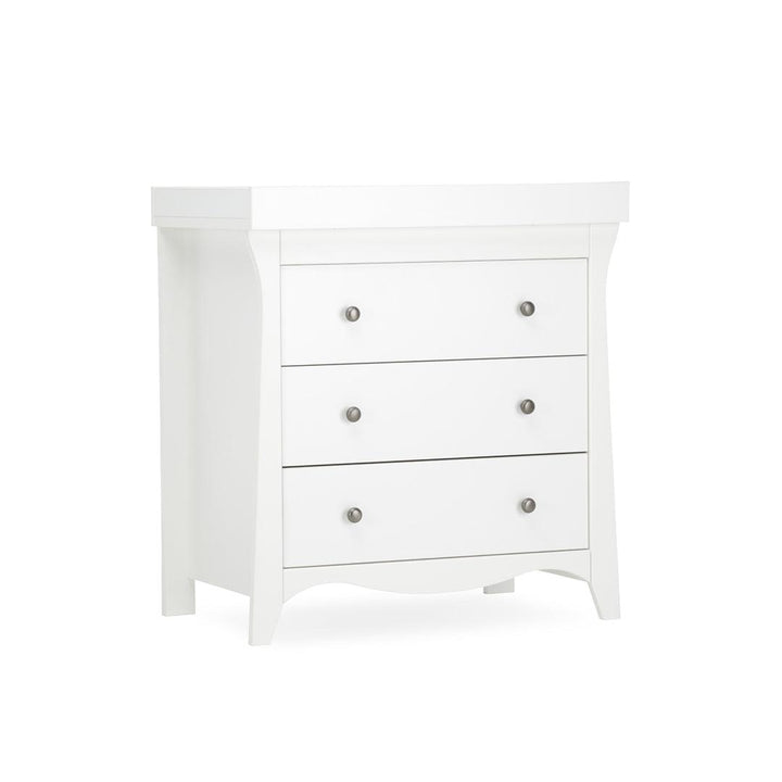 CuddleCo Clara 3 Piece Set 3-Drawer Dresser Cot Bed + Wardrobe - White-Nursery Sets- | Natural Baby Shower