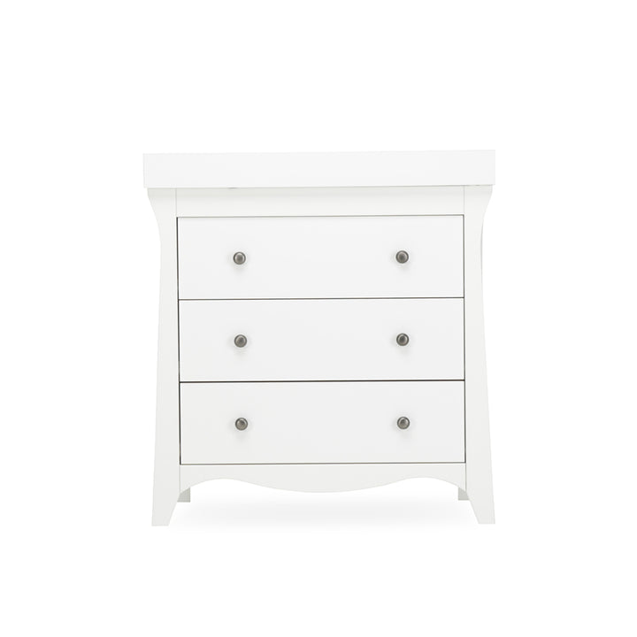 CuddleCo Clara 3-Drawer Dresser + Changer - White
