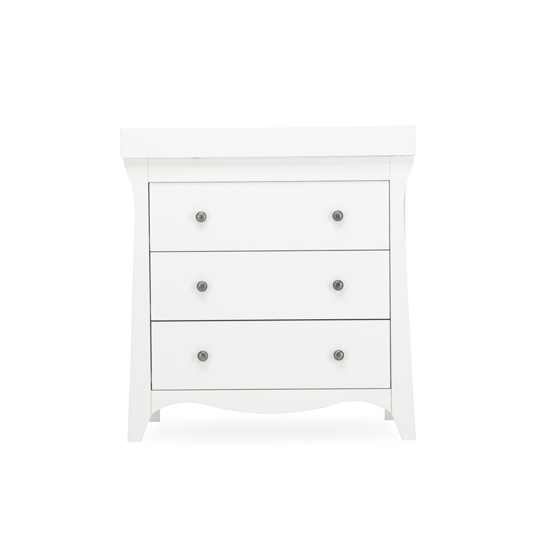 CuddleCo Clara 3 Piece Set 3-Drawer Dresser Cot Bed + Wardrobe - White-Nursery Sets- | Natural Baby Shower