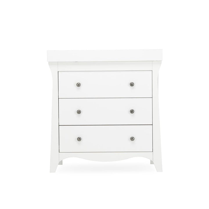 CuddleCo Clara 3 Piece Set 3-Drawer Dresser Cot Bed + Wardrobe - White-Nursery Sets- | Natural Baby Shower