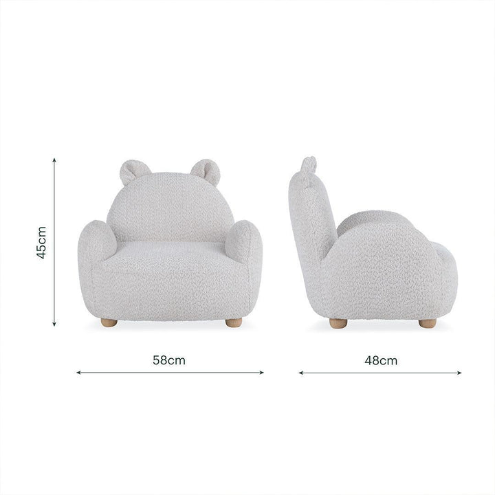 CuddleCo Bear Kids Chair - Boucle Mushroom-Tables + Seating-Boucle Mushroom- | Natural Baby Shower
