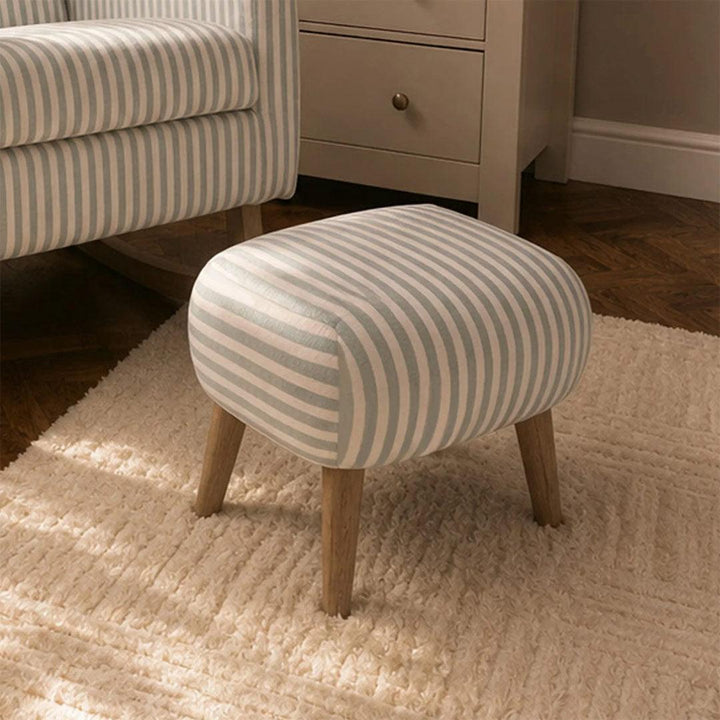 CuddleCo Etta Footstool - Sea Salt Stripe-Footstools-Sea Salt Stripe-One Size | Natural Baby Shower