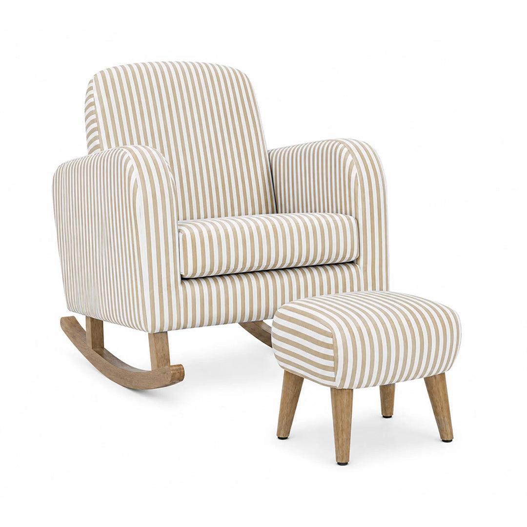 CuddleCo Etta Nursing Chair & Footstool - Beach Stripe-Feeding Chairs-Beach Stripe-One Size | Natural Baby Shower