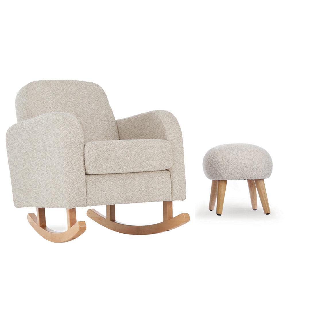 CuddleCo Etta Nursing Chair - Boucle Mushroom-Feeding Chairs-With Foot Stool- | Natural Baby Shower