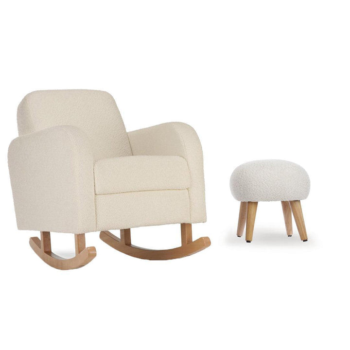 CuddleCo Etta Nursing Chair - Boucle Off White-Feeding Chairs-With Foot Stool- | Natural Baby Shower