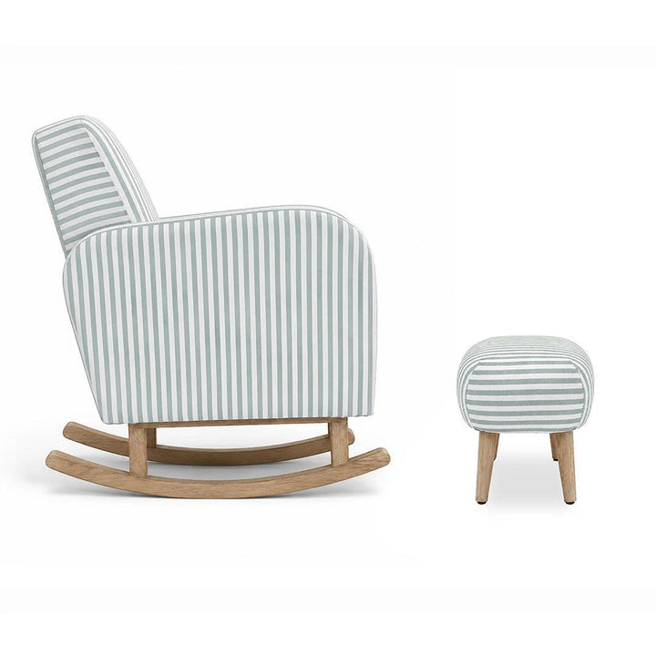 CuddleCo Etta Nursing Chair & Footstool - Sea Salt Stripe-Feeding Chairs-Sea Salt Stripe-One Size | Natural Baby Shower