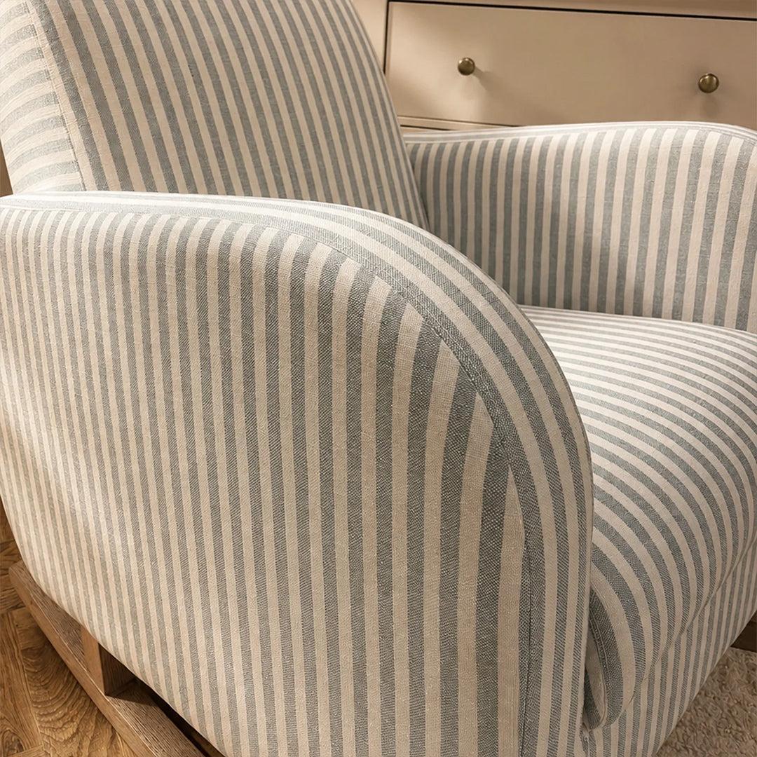 CuddleCo Etta Nursing Chair & Footstool - Sea Salt Stripe-Feeding Chairs-Sea Salt Stripe-One Size | Natural Baby Shower