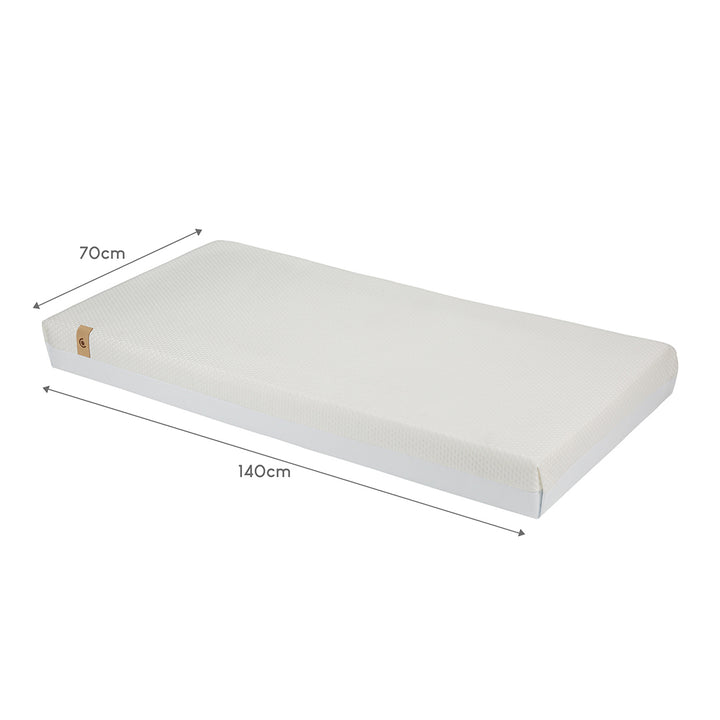 CuddleCo Harmony Hypo Allergenic Bamboo Sprung Cot Bed Mattress - White