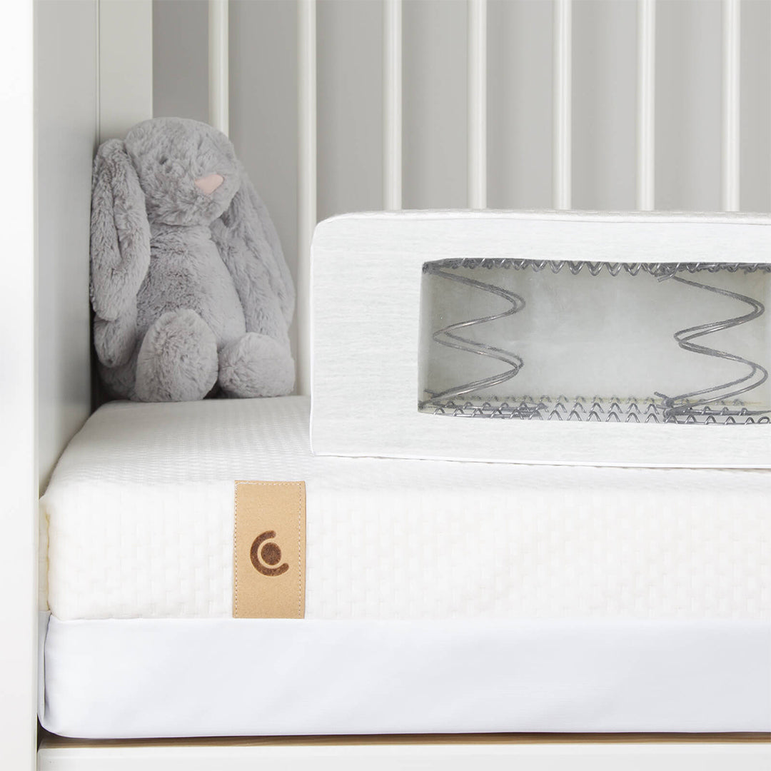 CuddleCo Harmony Hypo Allergenic Bamboo Sprung Cot Bed Mattress - White
