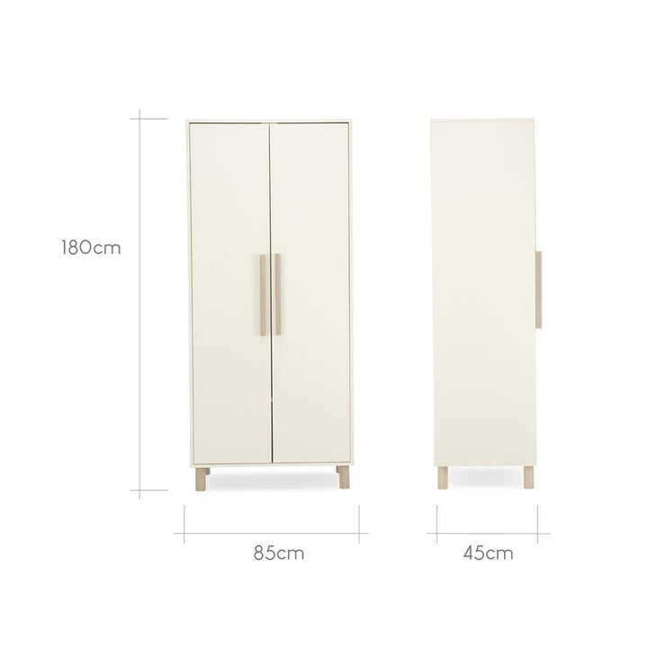 CuddleCo Harper Nursery Wardrobe - Cream & Ash-Wardrobes-Cream & Ash-One Size | Natural Baby Shower