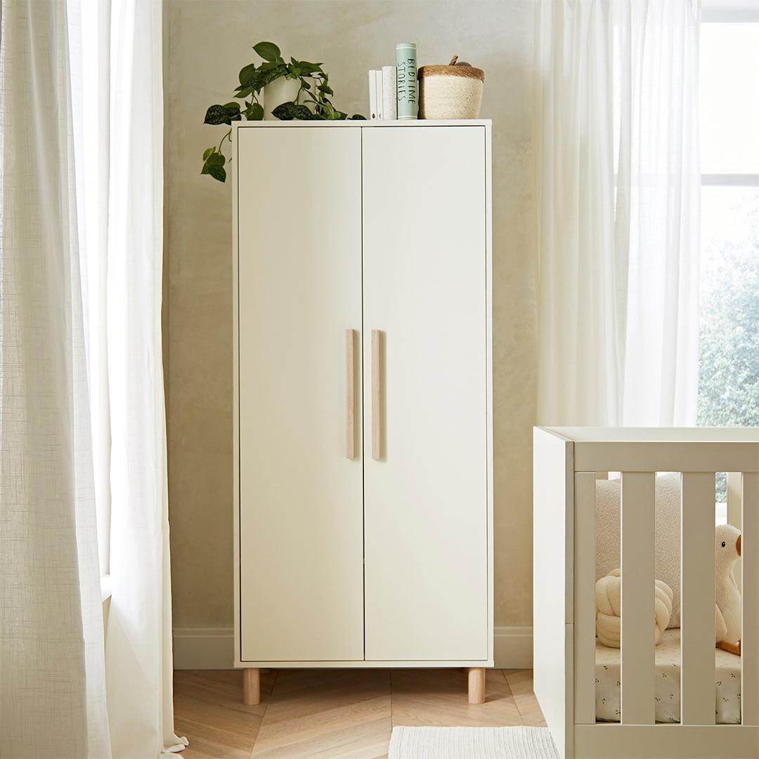 CuddleCo Harper Nursery Wardrobe - Cream & Ash-Wardrobes-Cream & Ash-One Size | Natural Baby Shower