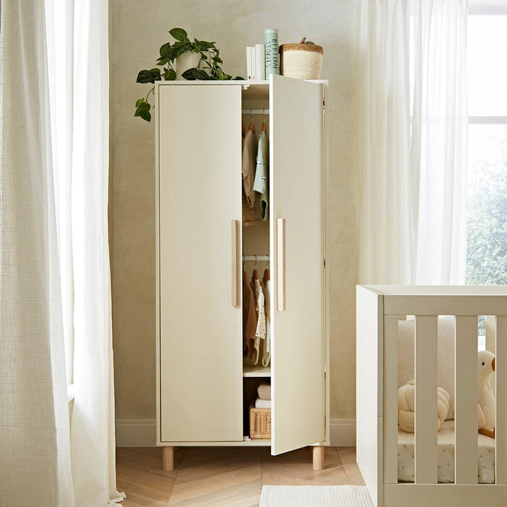 CuddleCo Harper Nursery Wardrobe - Cream & Ash-Wardrobes-Cream & Ash-One Size | Natural Baby Shower