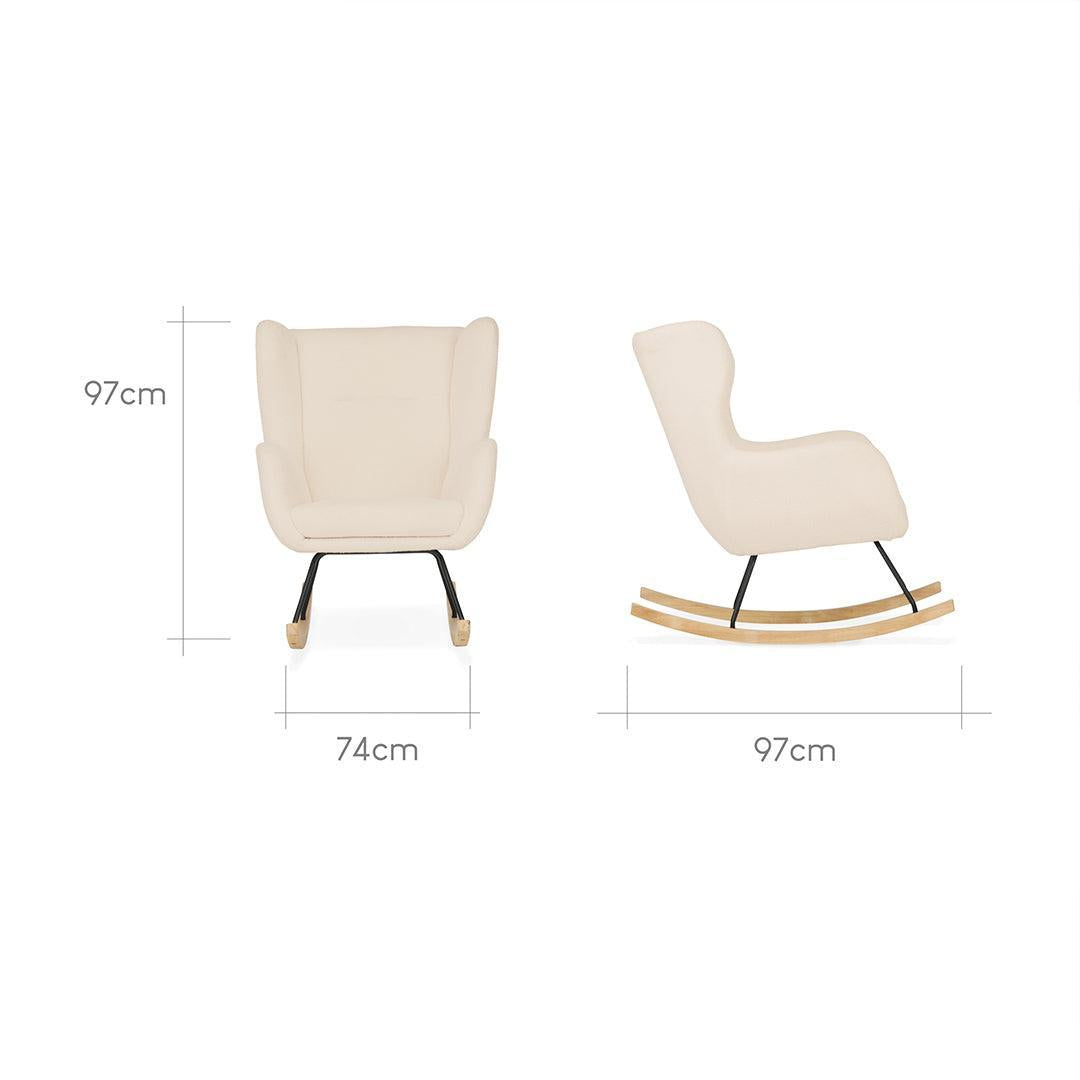 CuddleCo Marley Nursing Chair & Footstool - Teddy Light Beige-Feeding Chairs-Teddy Light Beige-One Size | Natural Baby Shower