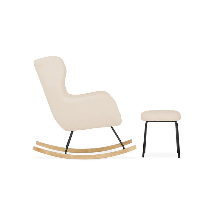 CuddleCo Marley Nursing Chair & Footstool - Teddy Light Beige-Feeding Chairs-Teddy Light Beige-One Size | Natural Baby Shower