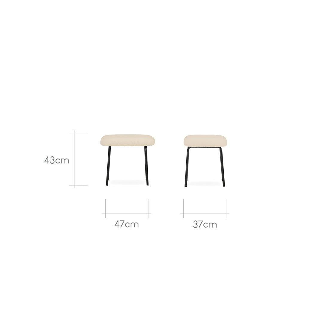 CuddleCo Marley Nursing Chair & Footstool - Teddy Light Beige-Feeding Chairs-Teddy Light Beige-One Size | Natural Baby Shower