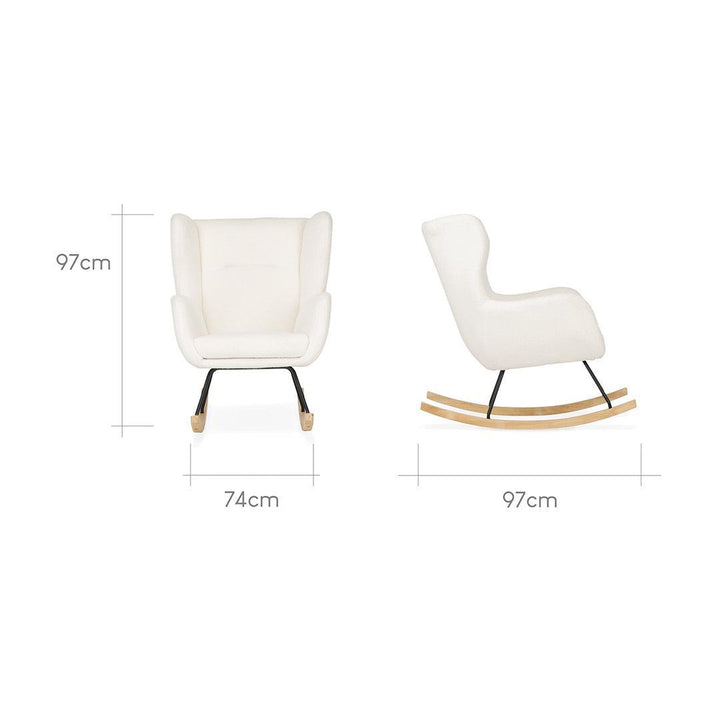 CuddleCo Marley Nursing Chair & Footstool - Teddy Off White-Feeding Chairs-Teddy Off White-One Size | Natural Baby Shower