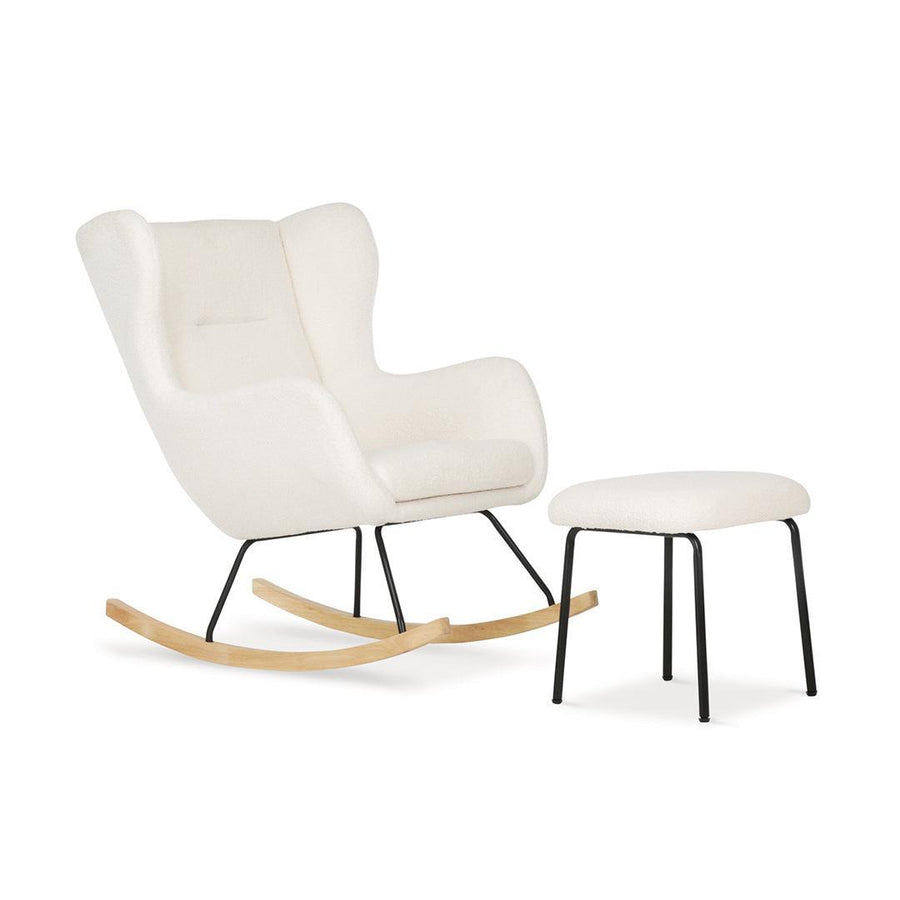 CuddleCo Marley Nursing Chair & Footstool - Teddy Off White-Feeding Chairs-Teddy Off White-One Size | Natural Baby Shower