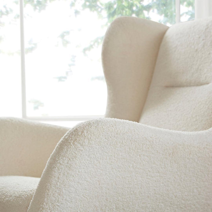CuddleCo Marley Nursing Chair & Footstool - Teddy Off White-Feeding Chairs-Teddy Off White-One Size | Natural Baby Shower