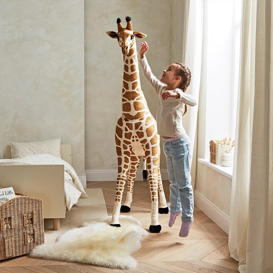 CuddleCo Medium Standing Giraffe Stuffed Animal - Natural-Soft Toys-Natural-One Size | Natural Baby Shower