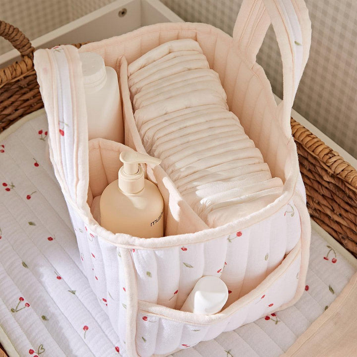 CuddleCo Nappy Caddy - Ditsy Cherry-Nappy Laundry + Storage-Ditsy Cherry- | Natural Baby Shower